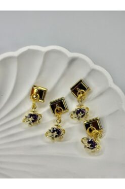 ilvesa shop İtalyan Bileklik Charm Gold Pembe Kalp Model 1 Adet