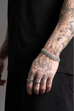 Genel Markalar 12mm Iced Out Cuban Chain Erkek Bileklik