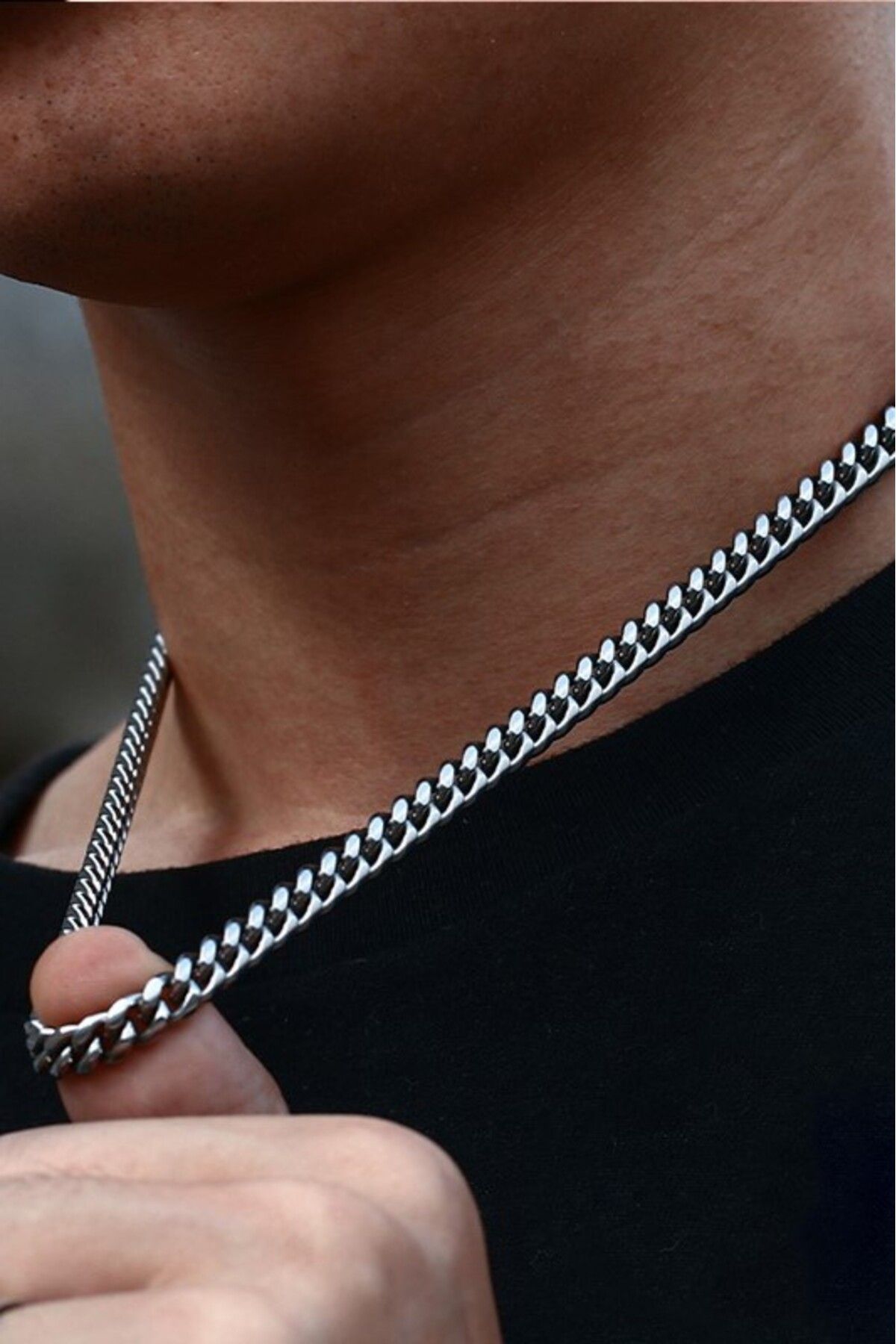 Takı Dükkanı Küba Gurmet Model Erkek Çelik Zincir Kolye Eck29k