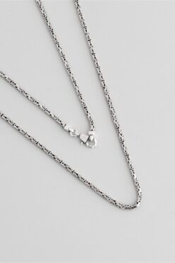 So CHIC... Etnik Desenli 60 Cm Gümüş Erkek Kral Zincir Kolye