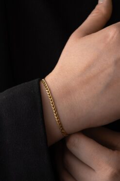 ByFlorya Jewelry Çelik İnce Gurmet Zincir Bileklik Kararmaz 3mm Unisex
