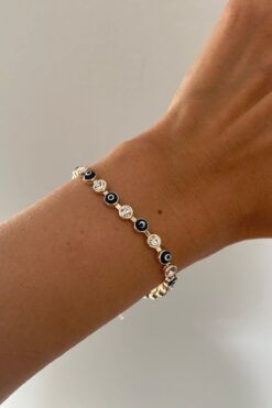 Lavian Accessories Nazar Boncuklu Zirkon Taşlı Bileklik