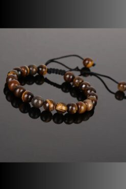NBS Beautiful Naturel Stones Kaplan Gözü Doğaltaş Bileklik ( Dikkat,para,güç,cesaret,kariyer,bolluk) 8 Mm