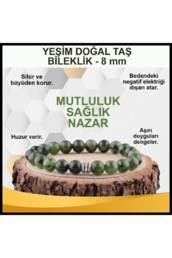 OSMANLI DOĞAL TAŞ Yeşim Doğal Taş Bileklik 8 Mm - B285