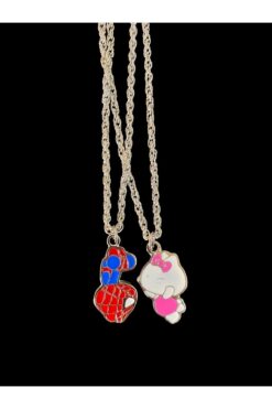 GOSSİP TEAM Spider Man  Hello Kitty First Kiss Unisex Kolye