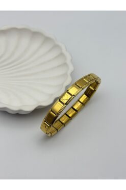 ilvesa shop İtalyan Charm Bileklik 6 Adet Kalp Ve Yıldız Charmlı Gold