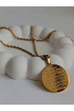PileaD Ayete'l Kürsi Gold Zincir 316l Garantili Kararmaz Çelik Kolye