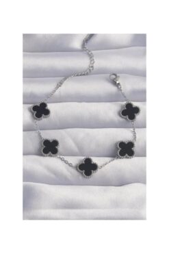 TASARIM13 Stainless Steel Gümüş Rengi Çelik Yonca Bileklik