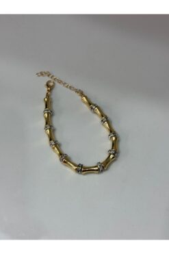 ANGELSS JEWELLERY Serenay Dorika Bileklik (Serenay Taşlı Silindir Altın Kaplama Bileklik)