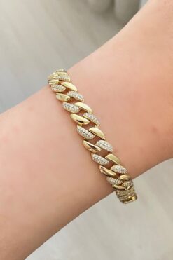 Rummjewelry Gurmet Bileklik 14 Ayar Altın Rengi Çelik Kararmaz Hediyelik Bileklik Aksesuar