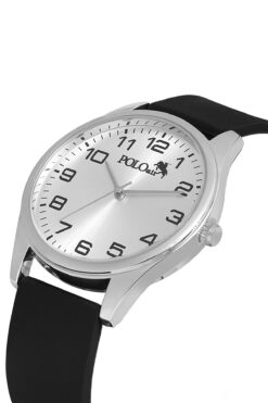 polo air Yumuşak Silikon Kordon Rakamlı Erkek Kol Saati Siyah Gümüş Renk PL-0977E2x