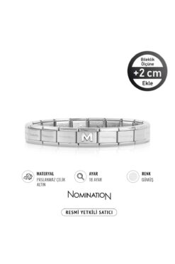 NOMİNATİON Italy Composable 925 Ayar Gümüş M Harfi Ve Çelik Bileklik Silver
