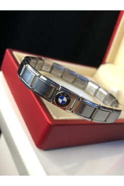 vogutima Erkek Kadın Çelik Bileklik - Bmw Logolu Italyan Charm Nomi