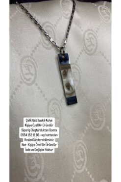 Çelik Çelik Göz Baskılı Kolye - En Özel Hediye