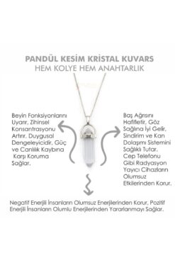 Mystic Energy Doğal Taş Kristal Kuvars Pandül Kesim Ister Kolye Ister Anahtarlık | Hediyelik Doğaltaş