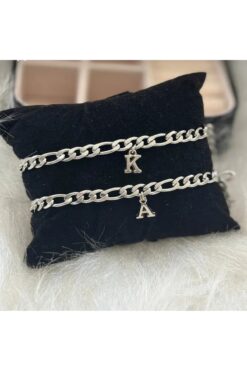 VENTİ VENTİSCA Çelik kişiye özel çift harfli bileklik , sevgili , eş , arkadaş