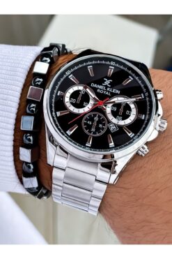 Daniel Klein Marka Multifonksiyon Gümüş Renk Çelik Kordon Erkek Kol Saati 3 Atm Su'da Bileklik Hediyeli