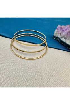 Opia Takı & Aksesuar Çelik Gold Üçlü Ajda Bilezik Bileklik