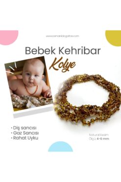 OSMANLI DOĞAL TAŞ Sertifikalı Bebek Kehribar Kolye M455