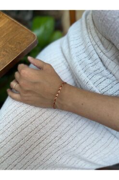 yubijewelry Bakır Tel İp Örgü Kelepçe Bileklik.