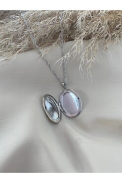 Vintagezegeni Silver Oval Kapaklı Kolye
