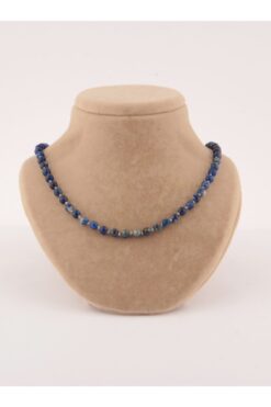 OSMANLI DEĞERLİ TAŞ Sertifikalı Lapis Lazuli 6 Mm Düğümlü Kolye