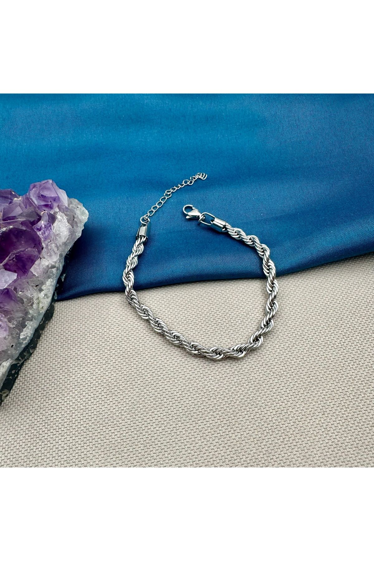 Opia Takı & Aksesuar Çelik Burgu Silver Bileklik - Görsel 2