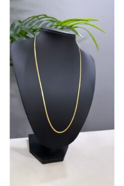 JustGAF Altın / Gold Renk Italyan Yassı Ezme 60 Cm Çelik Kolye