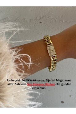 XUPING JEWELRY 14K Altın Kaplama Vip Gurmet Büyük Boy Ortaşı Taşlı 20 Cm