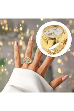 Bozhi Zenginlik Getiren Balık Temalı Parmak Saat - Şık ve Zarif Yüzük Saat Hediye