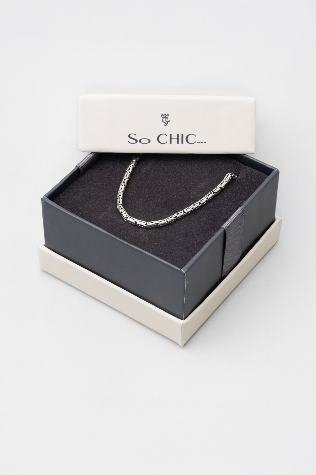 So CHIC... Sargon 60 Cm Gümüş Erkek Kral Zincir Kolye - Görsel 2