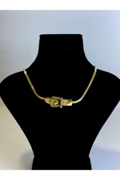Lizz Çakmak Diyarı Çelik Gold Renk Italyan Zincir Kemer Toka Detaylı