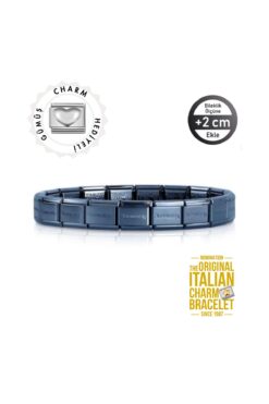 NOMİNATİON Orijinal İtalyan Charm Bileklik Kişiselleştirilebilir Lacivert, Gümüş Kalp Link Hediye Made in
