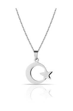 Forentina Erkek Ay Yıldız Çelik Kolye -55 cm Zincir Dahil PS0302