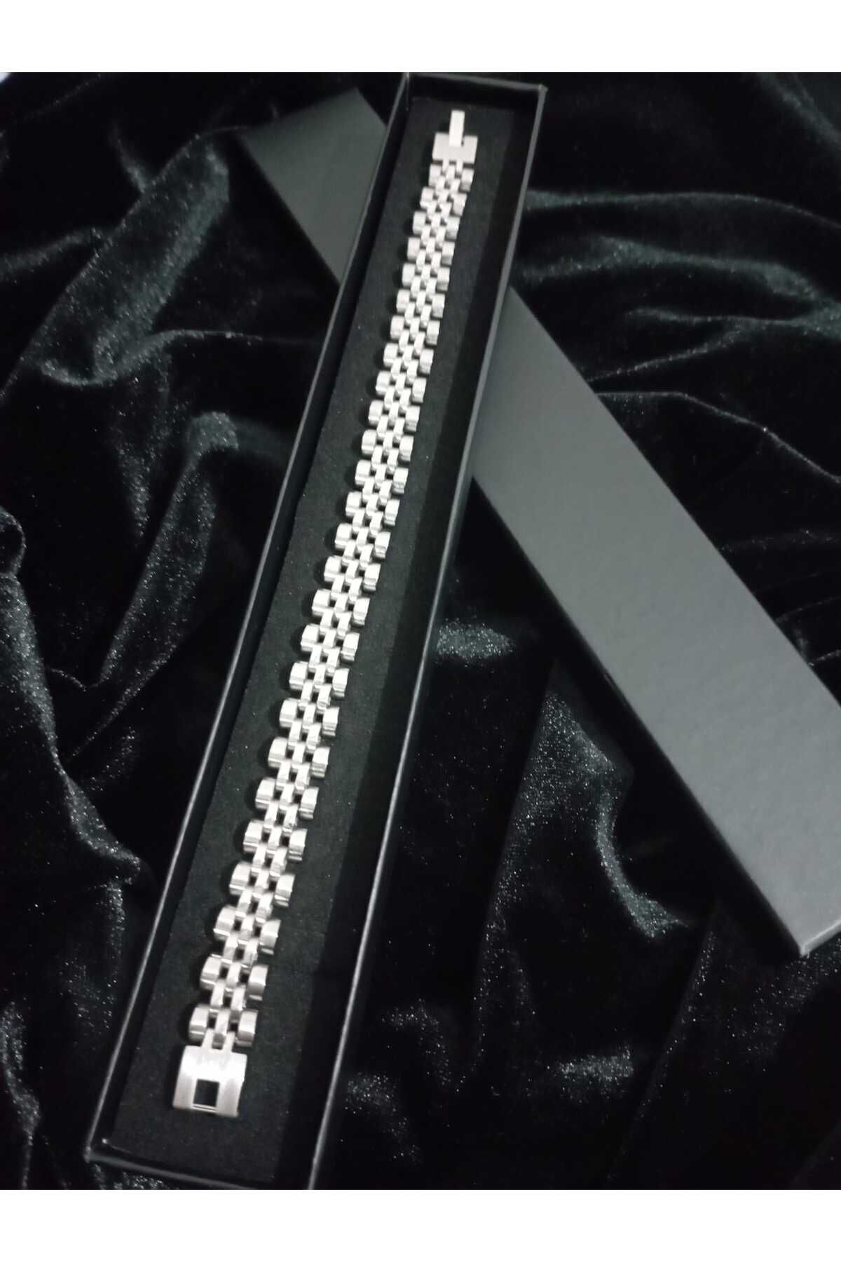 EZE Çelik Rolex Kordon Gümüş Renk Erkek Bileklik 7 Mm Genişlik - Görsel 2