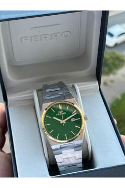 FERRO Çelik Kordon İyon Kaplama Kasa Takvimli Kadran 30 Mt Su Geçirmez Erkek Kol Saati EFM.411373.A6