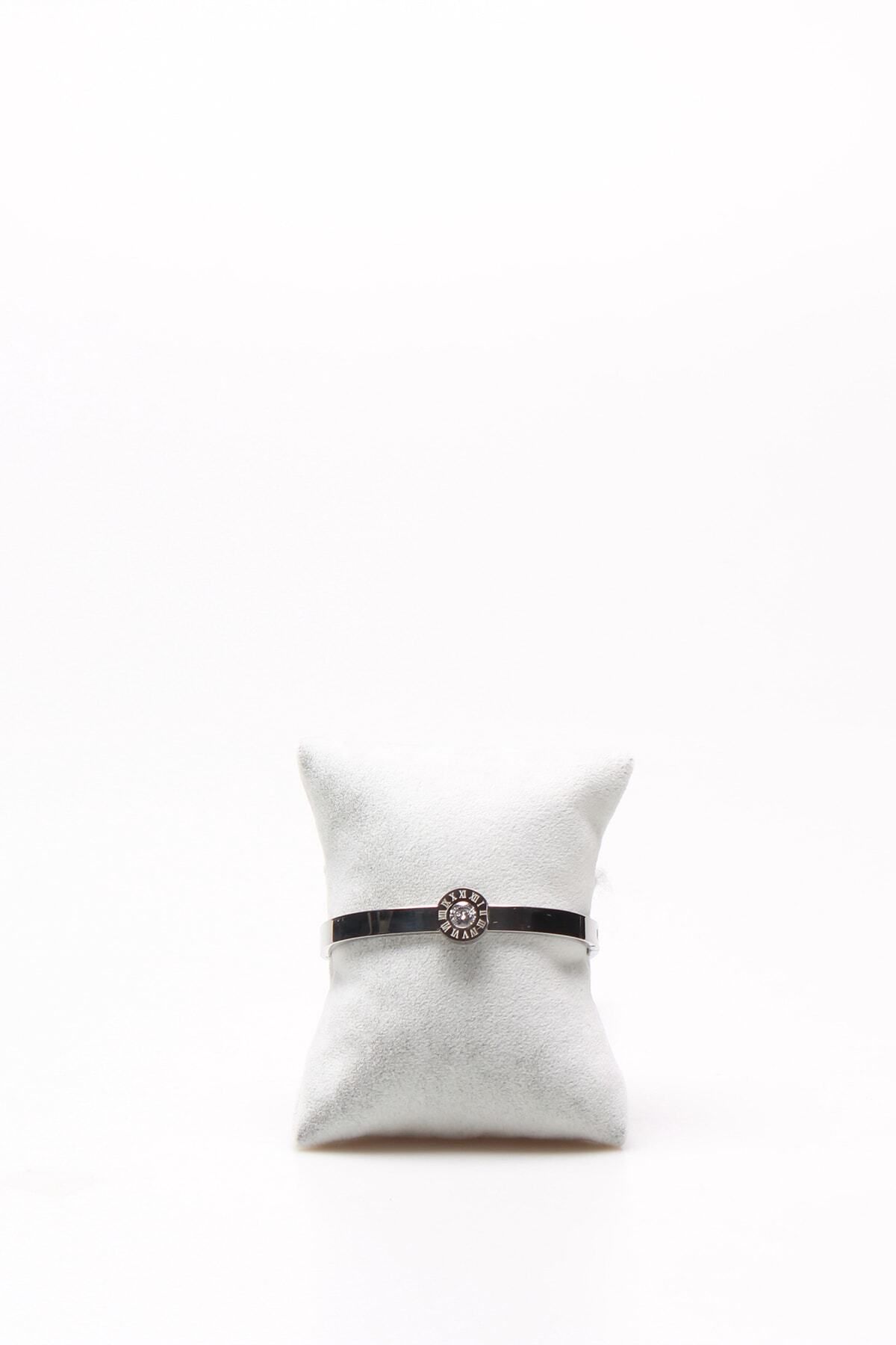 Chantaky Paslanmaz Çelik 4 Taşlı Gümüş Renk Bileklik - Görsel 2