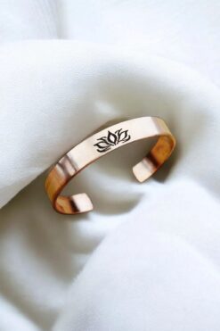 KEHRİBAREVİ EREĞLİ Saf Bakır Lotus Arınma Çiçeği Unisex Bakır Bileklik
