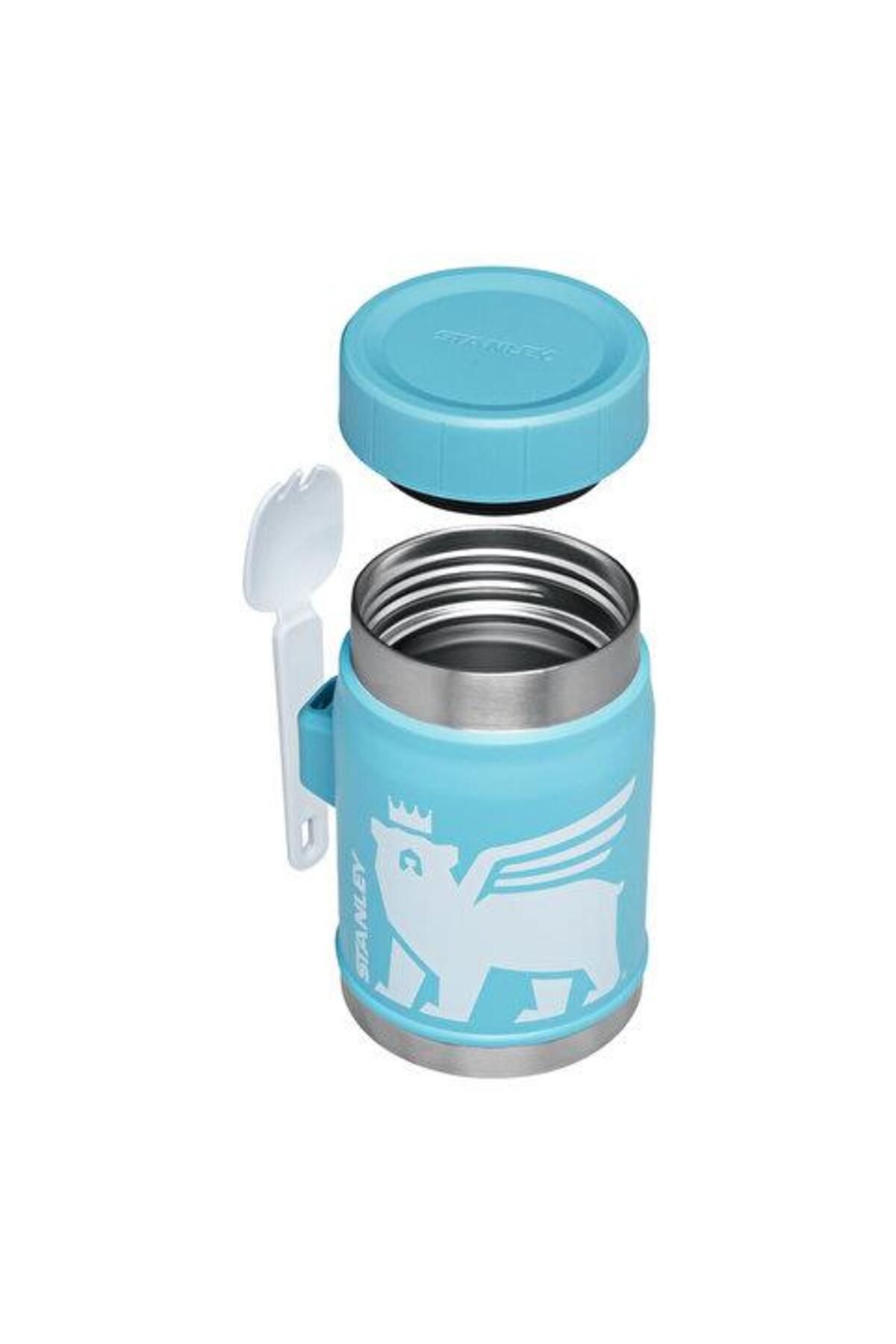 Stanley The Heritage Vacuum Food Jar Desenli Kaşıklı Yemek Termosu 400 ml Mavi