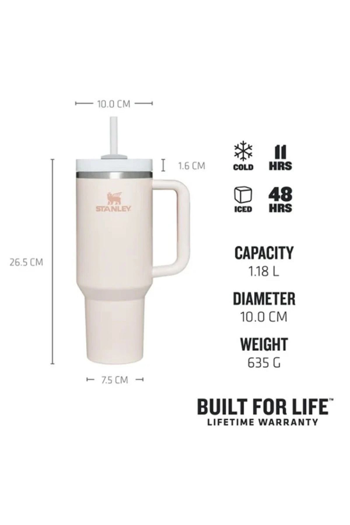 Stanley The Quencher Flowstate Tumbler | 40 Oz (1,18 LT) Pipetli Termos Rose Quartz - Görsel 2