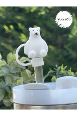 Stanley Termos Uyumlu Kutup Ayısı Aksesuar/ Hayvan Figürlü Pipet Koruyucu/ Ayılı Pipet Kılıfı/ Pipet Tıpası
