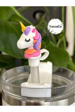 Stanley Unicorn Termos Pipet Süsü/ Unicornlu Pipet Koruyucu/ Hayvan Figürlü Pipet Kılıfı/ Pipet Tıpası
