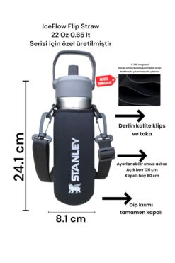 Stanley Flip Straw 0,65 Lt 22 Oz Neopren Termos Kılıfı Ve Omuz Askısı