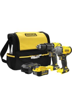 Stanley Fatmax 18V Şarjlı Kömürsüz Darbeli Matkap & Şarjlı Somun Sıkma 1x4Ah Akü - SFMCK217M1S