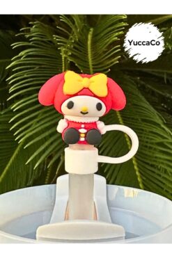 Stanley Kitty Termos Aksesuar/Kedili Pipet Kılıfı/Kedi Figür Pipet Koruyucu/Pipet Tıpası