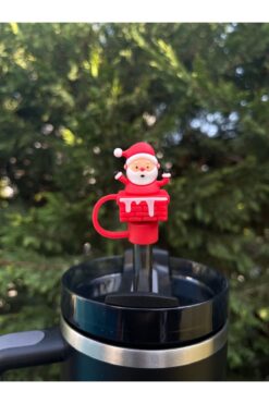 Stanley Termos Uyumlu Noel Baba Aksesuar/ Yılbaşı Konseptli Pipet Koruyucu/Pipet Kılıfı/ Pipet Tıpası
