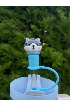 Stanley Termos Uyumlu Kedili Aksesuar/ Kedi Pipet Koruyucu/Pipet Kılıfı/ Pipet Tıpası