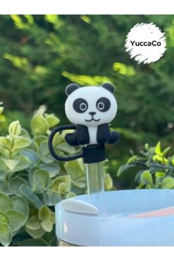 Stanley Termos Uyumlu Panda Aksesuar/Hayvan Figürlü Pipet Koruyucu/ Ayıcık Pipet Kılıfı/ Pipet Tıpası