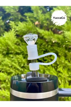 Stanley Kristal Taş Termos Uyumlu Taşlı Aksesuar/ Elmas Pipet Koruyucu/ Taş Pipet Kılıfı/ Pipet Tıpası