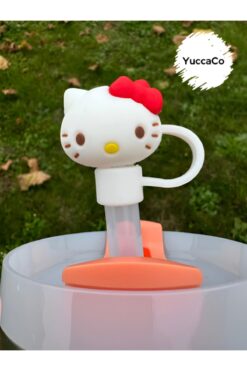 Stanley Termos Uyumlu Kitty Aksesuar/Kedili Pipet Koruyucu Pipet Kılıfı/Pipet Tıpası